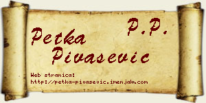 Petka Pivašević vizit kartica